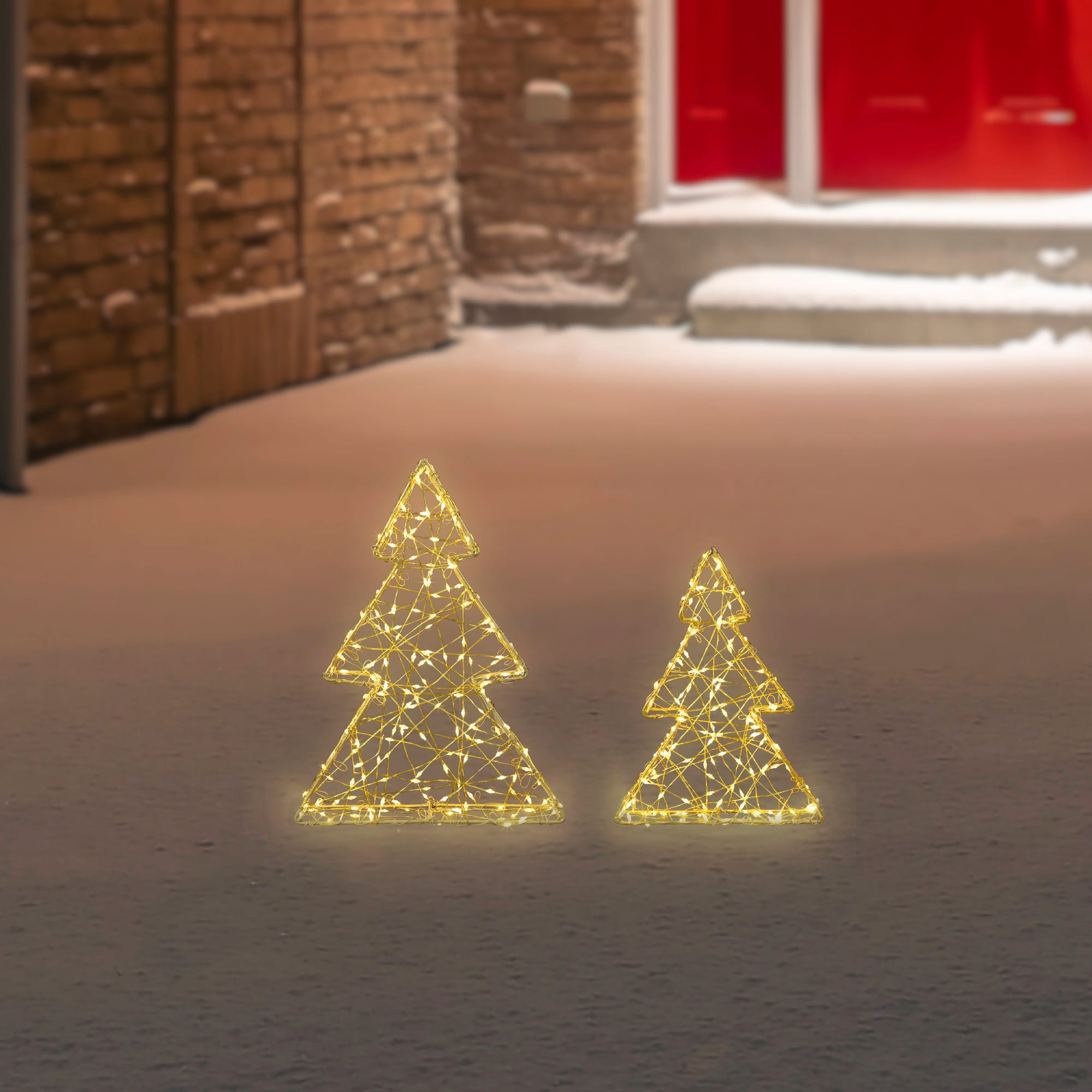 LED Lighted Wire Christmas Tree Decorations Set